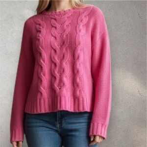 American Eagle Outfitters Fuchsia Cable Knit Sweater size small